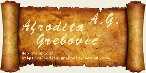 Afrodita Grebović vizit kartica